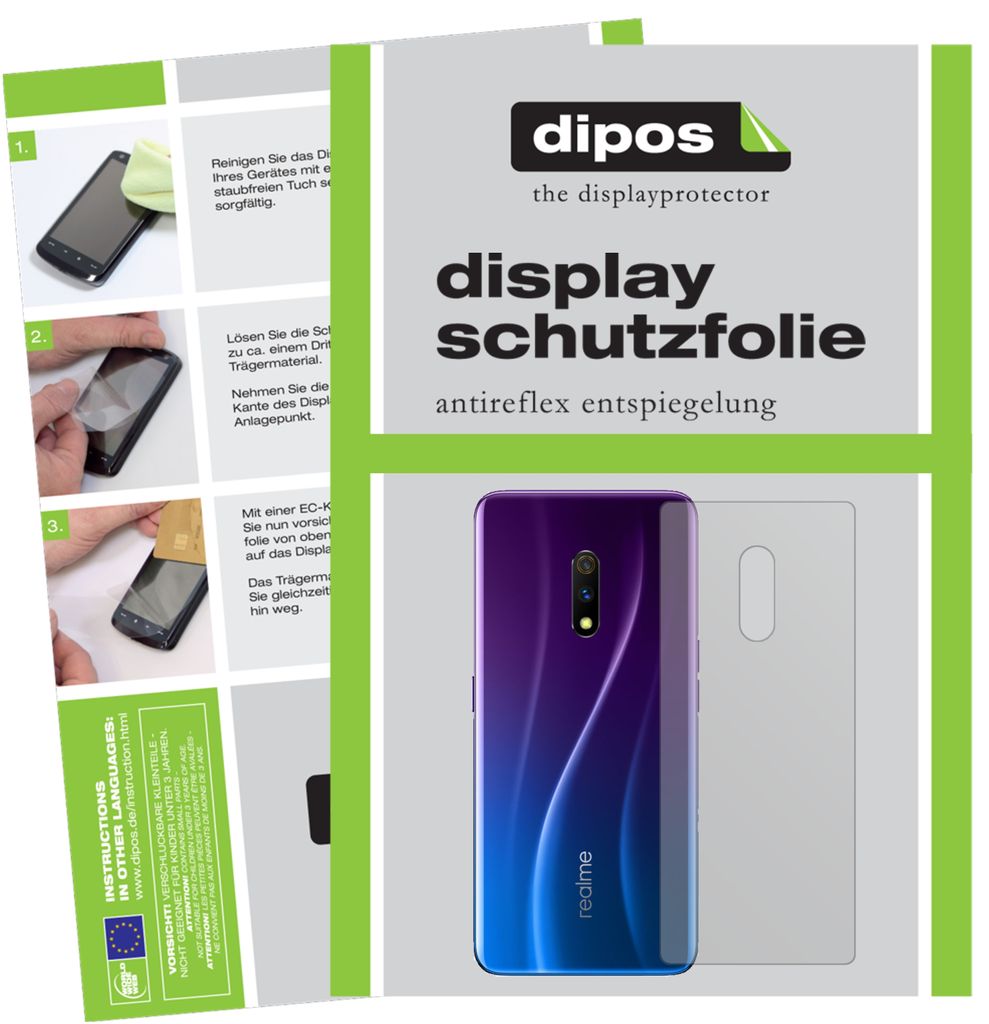 5x Schutzfolie für Oppo Realme X Master Edition Rückseite matt Displayschutzfolie Folie Display Schutz dipos