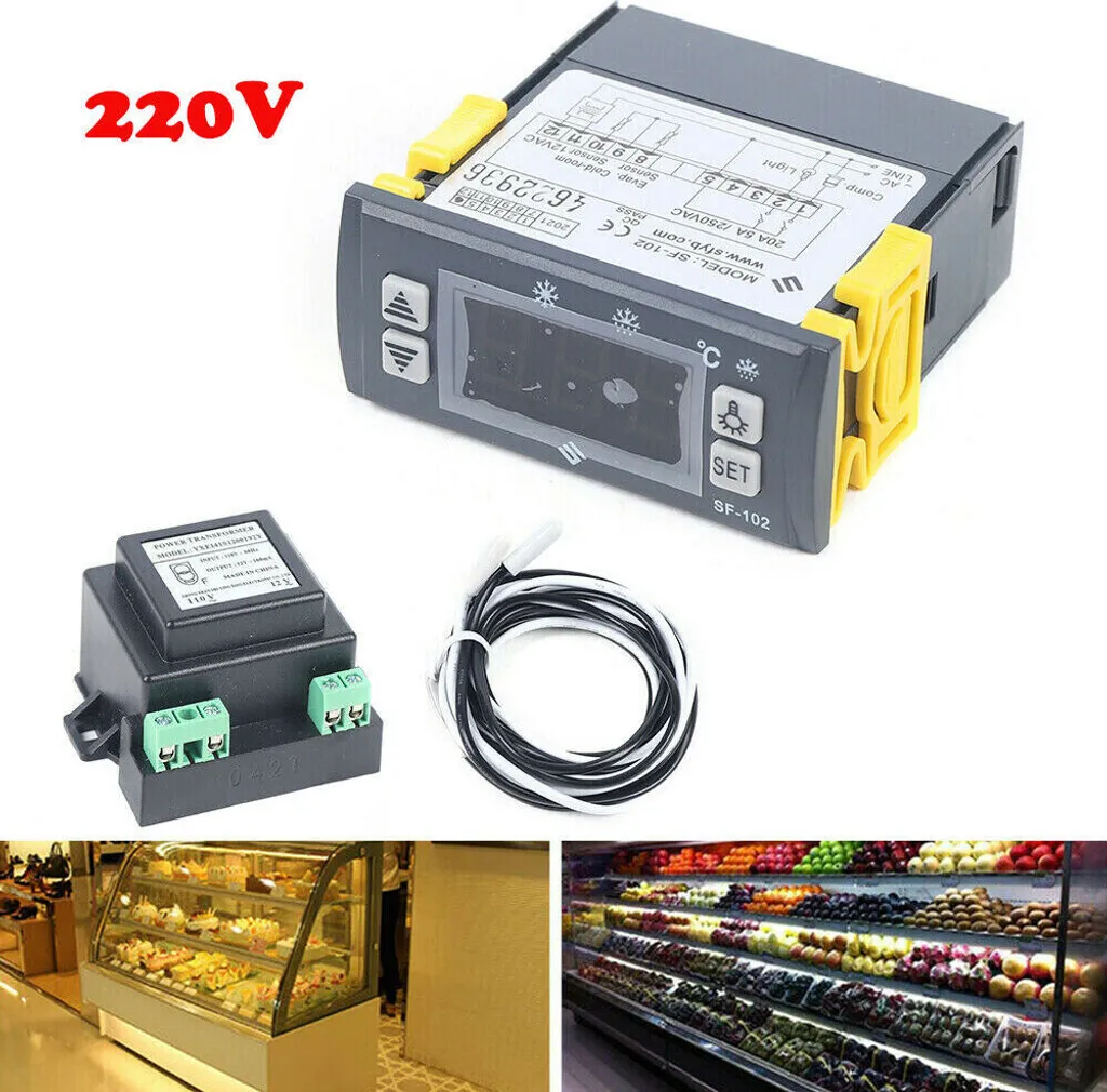 Contrôleur de température LCD -45 à +45 degrés 220V pour froid positif