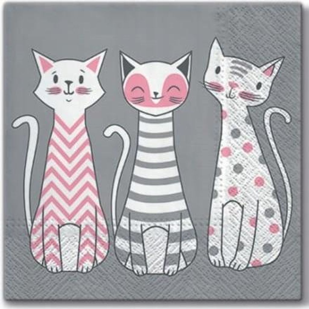 Papierservietten Katzen 33 x 33 cm, 20 Stück Produktbild 