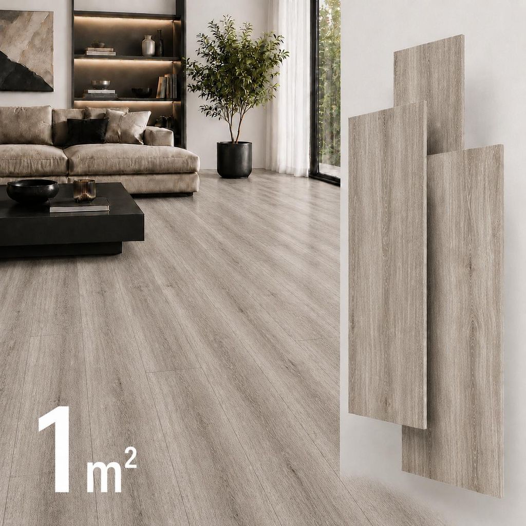 SPC Vinylboden 5mm Klick Vinyl wasserfest Holzoptik Produktbild  KI-generiertes Bild