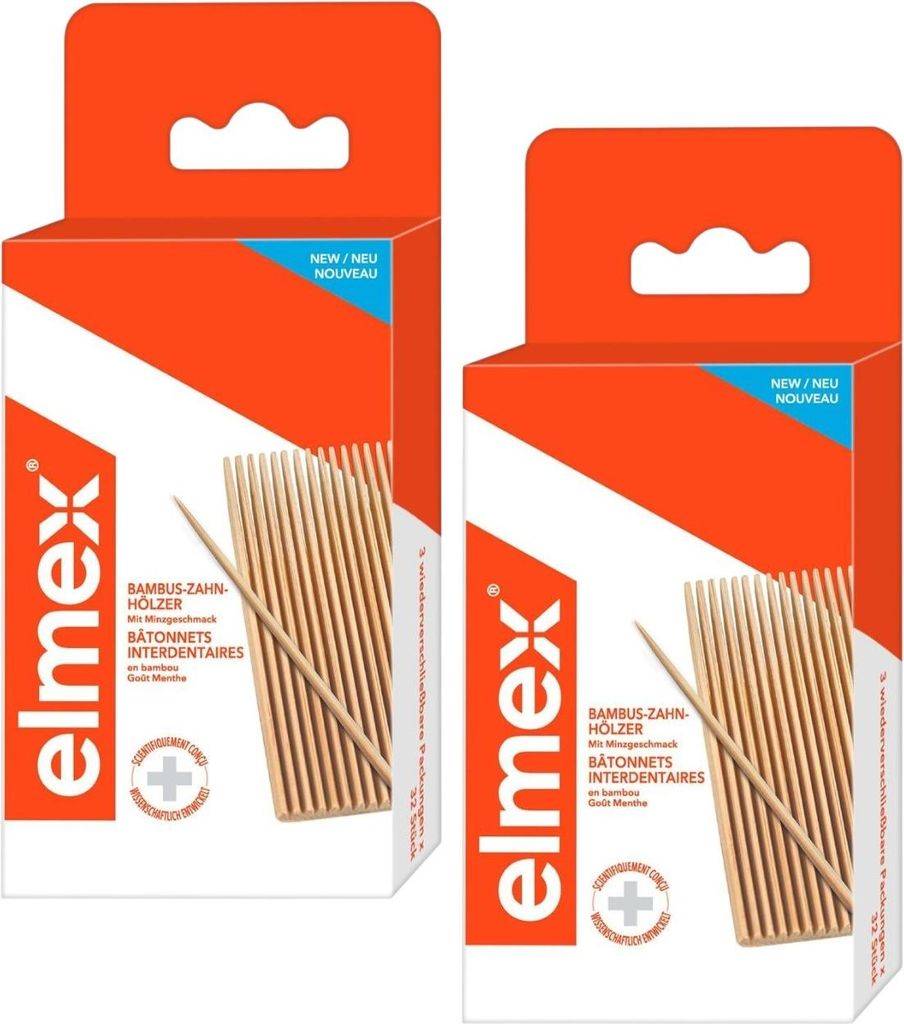 2x Elmex Bambus Zahnhölzer a 96 Stück mit Minze Produktbild 