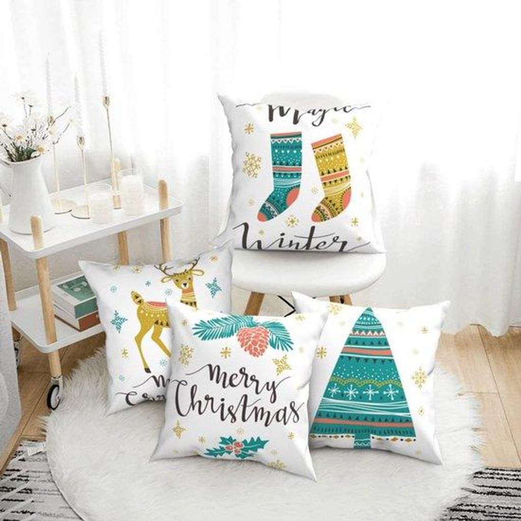 Unyqoos Gemütlicher Kissenbezug für Wohnzimmer und Schlafzimmer im Weihnachtsdesign