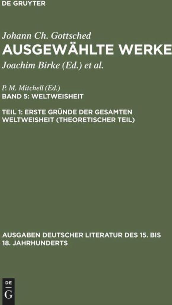 Erste Gründe der gesamten Weltweisheit (Theoretischer Teil)