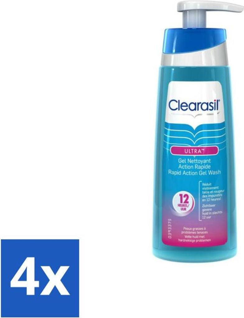 Clearasil Ultra Rapid Action Waschgel 200 ml - Vorteilspack - 4 Stücke
