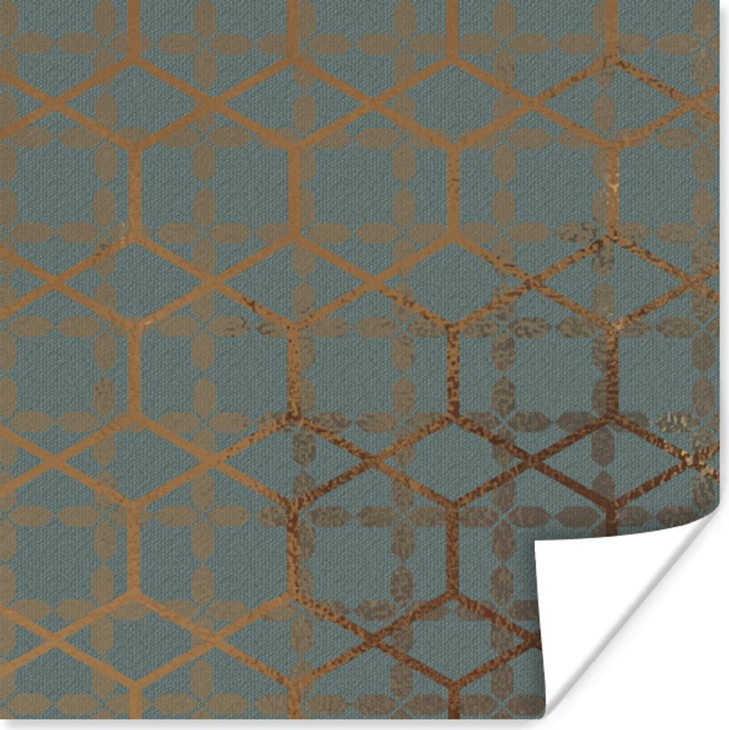MuchoWow Poster Design - Blau - Quadratisch 75x75 cm - Wand Dekoration
