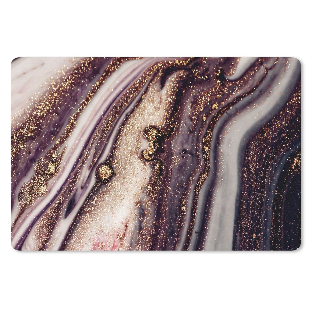 MuchoWow Schreibtischunterlage Marmor - Rosa - Gold - Glitzer - Marmoroptik 60x40 cm - XXL Mauspad - Großes Mauspad