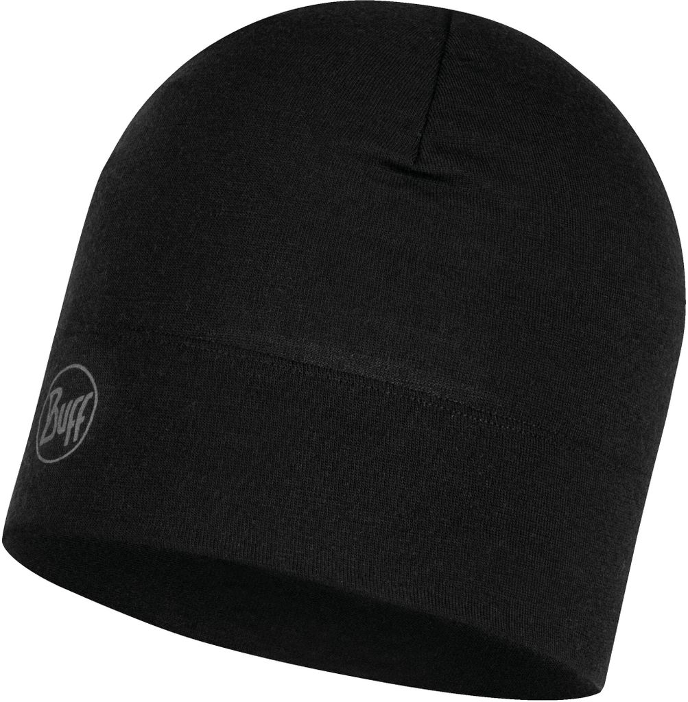 Buff Merino Midweight Solid Black Mütze