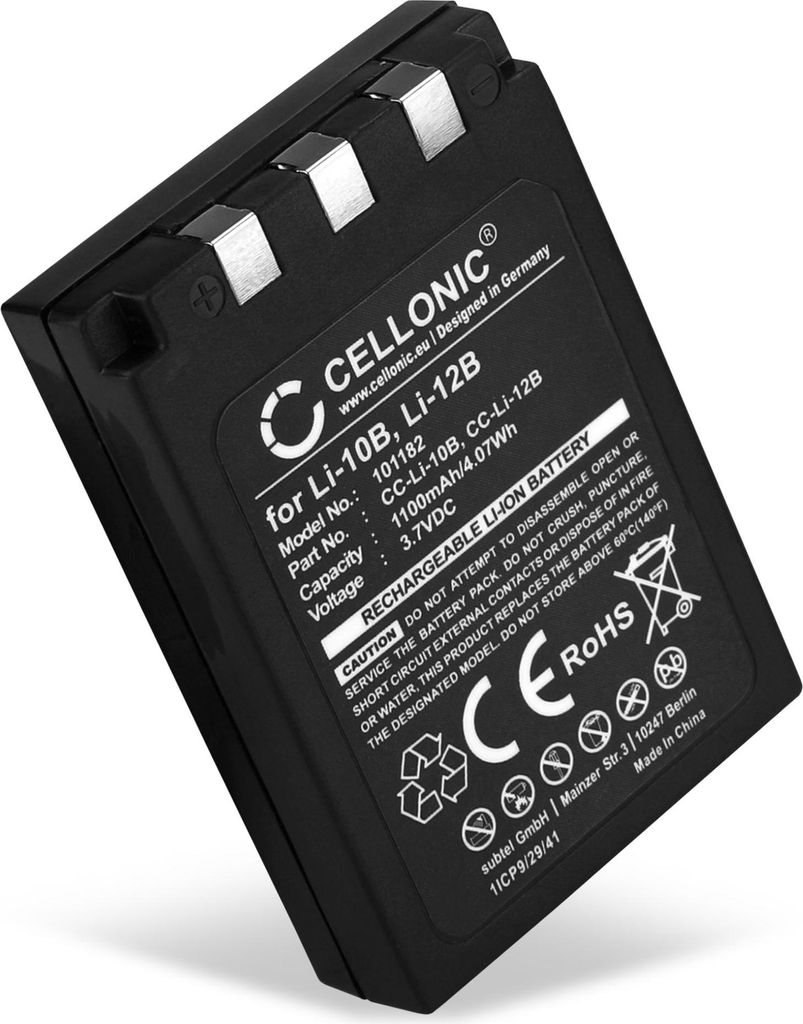 CELLONIC 1x Akku für Kamera Kompatibel mit Olympus μ 400, Mju/Stylus 300, μ 300, Li-10B - (1100mAh, 3.7V)