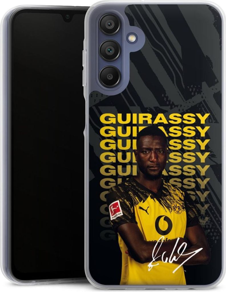 DeinDesign Handyhülle für Samsung Galaxy A15 5G Silikon Hülle Case Smartphone Schutzhülle BVB Borussia Dortmund Serhou Guirassy