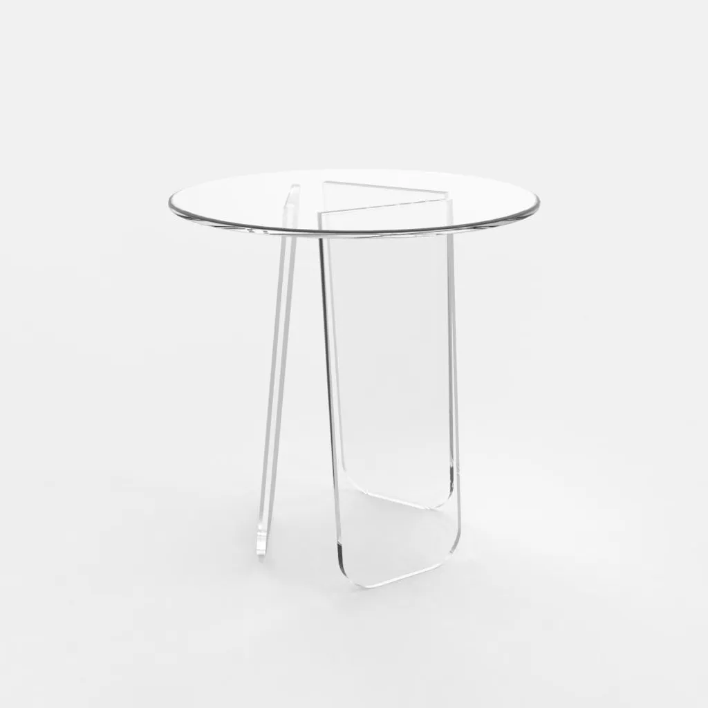 Table basse ronde transparente 45cm idéale pour aménager un salon