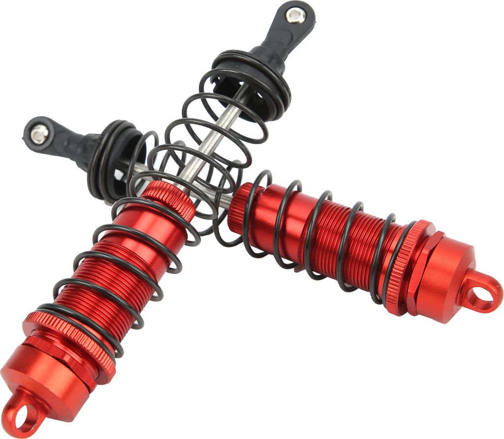 2 Stück RC 140 mm ölgefüllte, einstellbare Stoßdämpfer für TRAXXAS SLASH 2WD 1/8 RC-Car, Rot