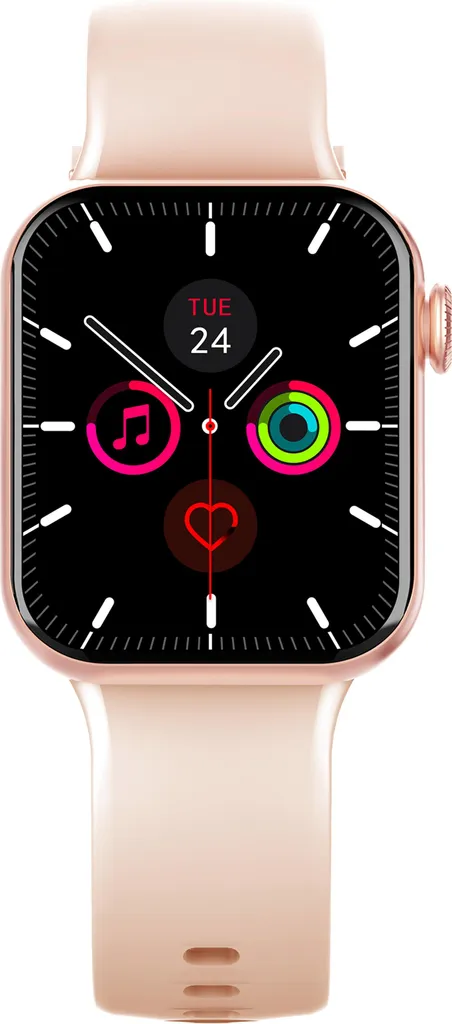 Montre connectée SQUARE PINK or rose avec bracelet rose ajustable 40mm