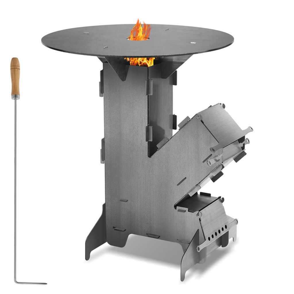 Jopassy Raketenofen mit Feuerstellen-Poker für Dutch Oven Produktbild 1