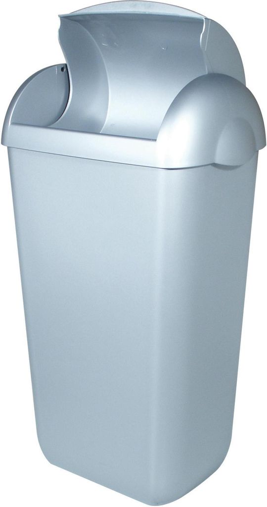 PlastiQline Hygienebehälter - 23 L - Kunststoff - Mülleimer - Edelstahl Optik