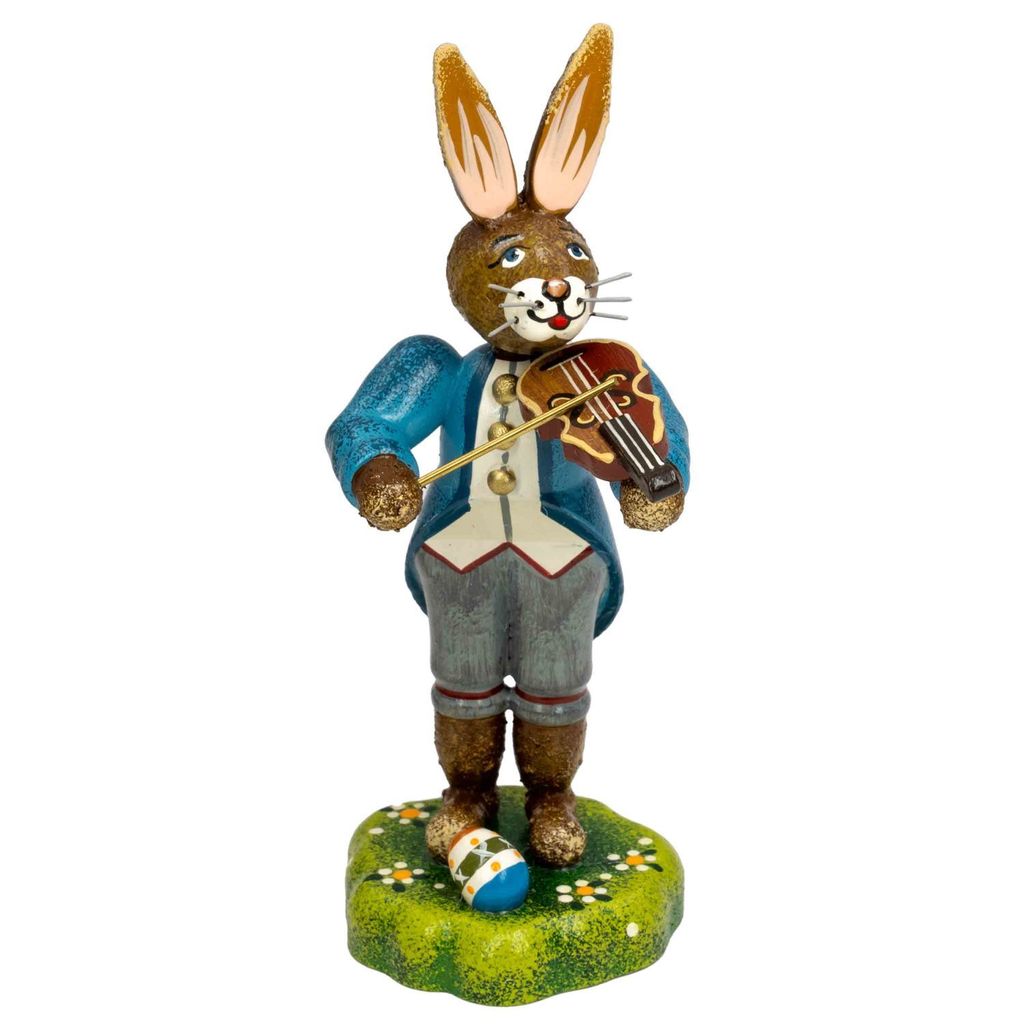 Hasenmusikant Junge mit Geige (10cm) von Hubrig Volkskunst