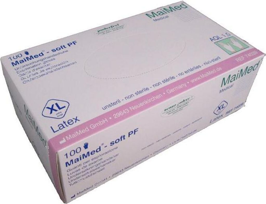 MaiMed soft PF Latex Handschuhe puderfrei 100 Stk. Gr. XL Produktbild 4
