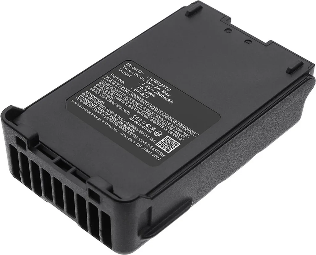 Batterie Li-ion BP-264 pour Icom IC-V80 IC-V80E IC-M87 2800mAh 7.4V