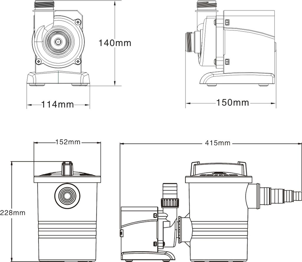 Forever Speed Schwimmbadpumpe Filterpumpe Poolpumpe Umwälzpumpe 33600L/h 1500W