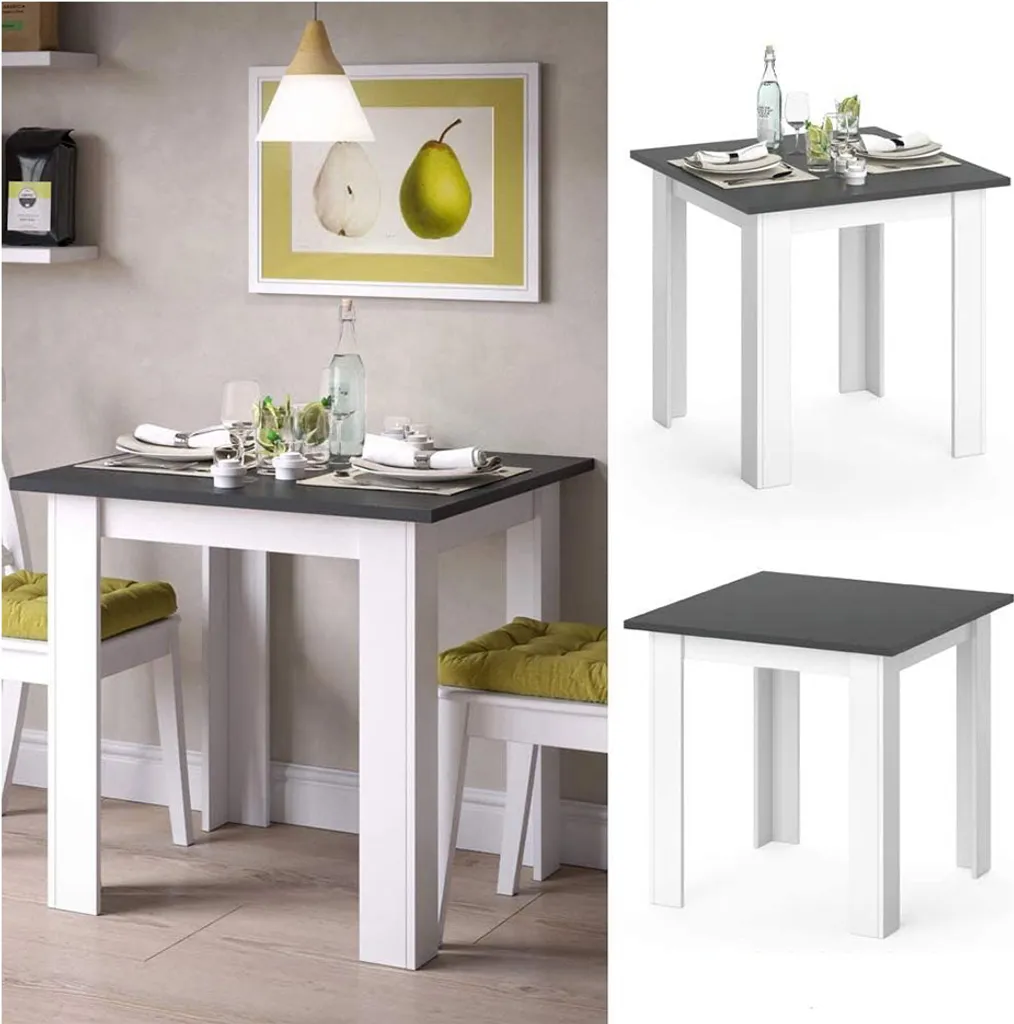 Table de repas anthracite Vicco Karlos 80x80 cm robuste et design mat - 5