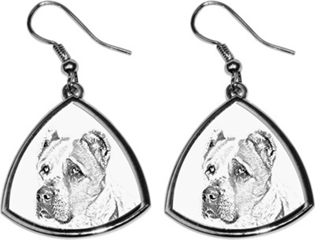 Mittelasiatischer Schäferhund, Zentralasiatischer Owtscharka - Hund Ohrringe, hängende Ohrringe mit Bild, personalisierter Schmuck mit dem Aufdru...