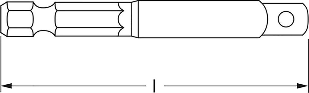 Adapter für Bohrmaschine, M 6,3 mm (1/4") x M 6,3 mm (1/4")