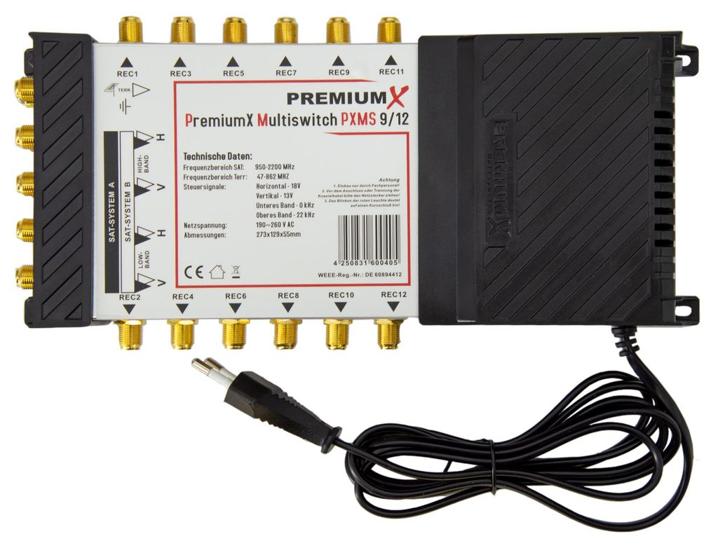 PremiumX PXMS 9/12 Multischalter mit Netzteil Multiswitch 2 Produktbild 
