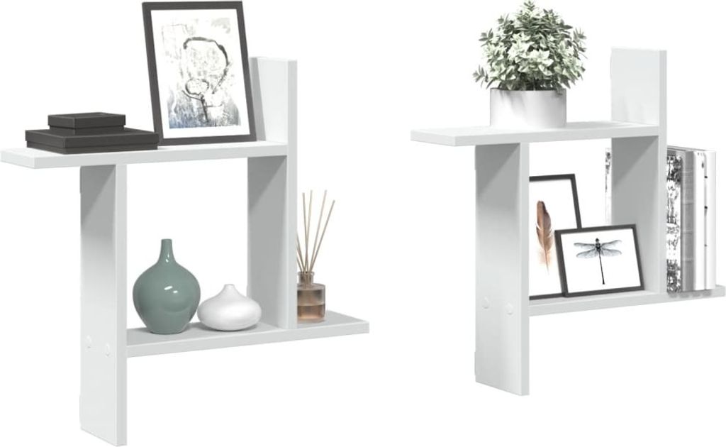 Maison Exclusive - Wandregale 2 Stk. Weiß 50x12x50 cm Holzwerkstoff