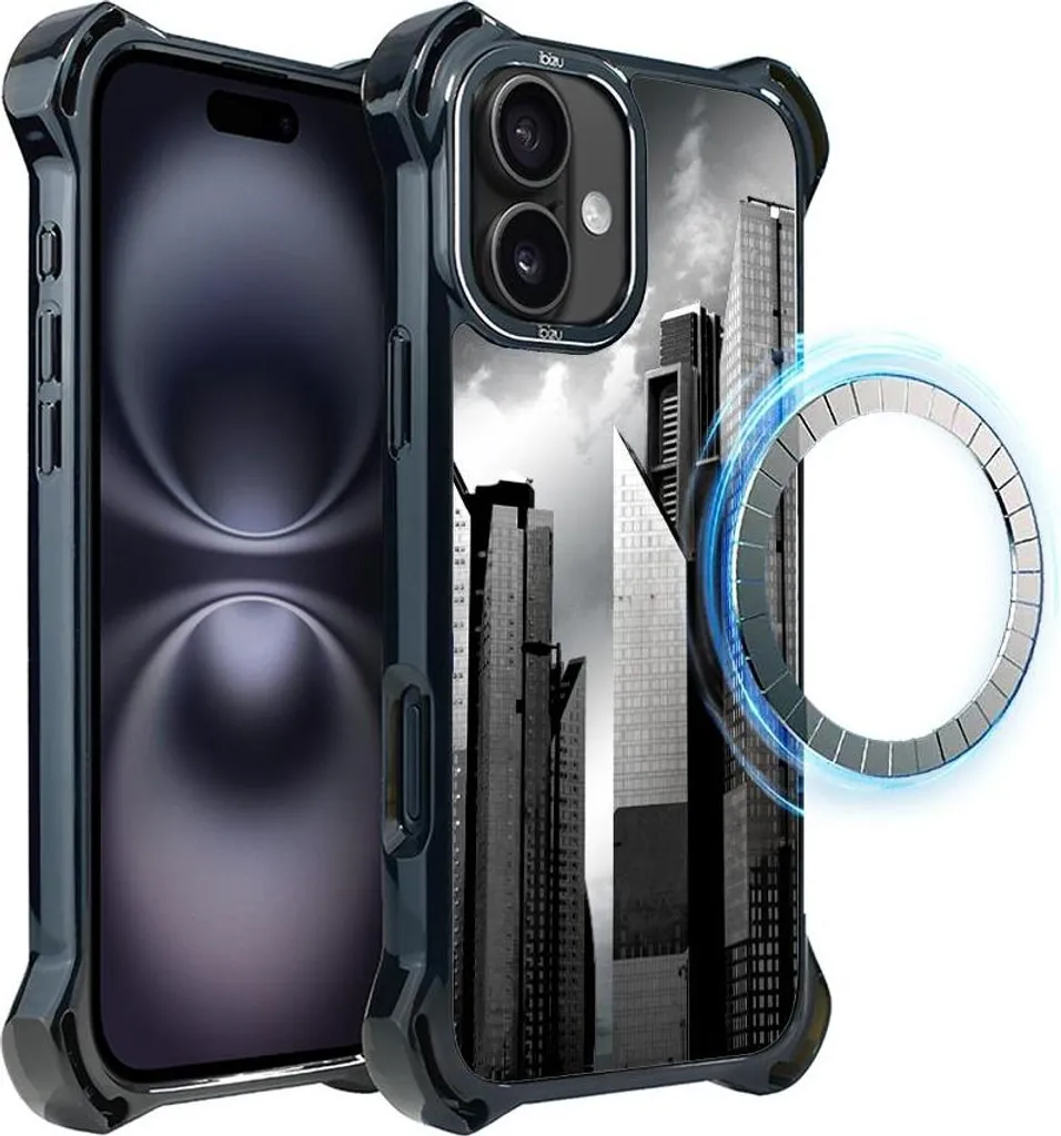 IBIZU Cover iPhone 16 Plus MagSafe DropGuard Ultra Noir City Manhattan