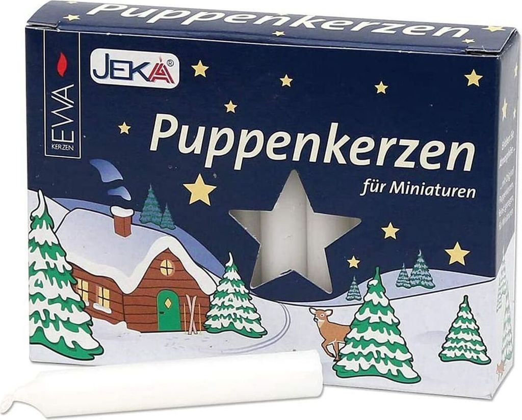 Sviečky pre bábiky biele 20 kusov, 10x65mm Obrázok produktu 