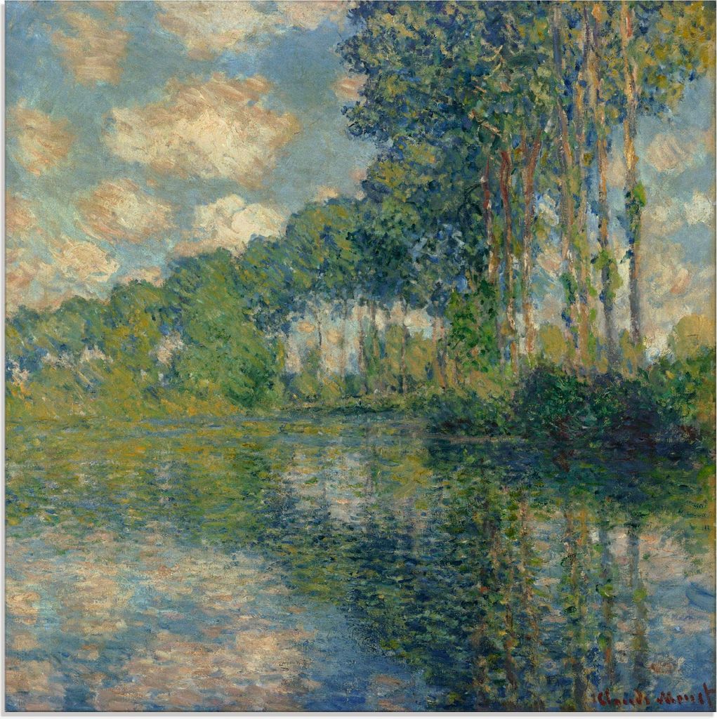 ARTland Glasbild Pappeln an der Epte. Größe: 30x30 cm