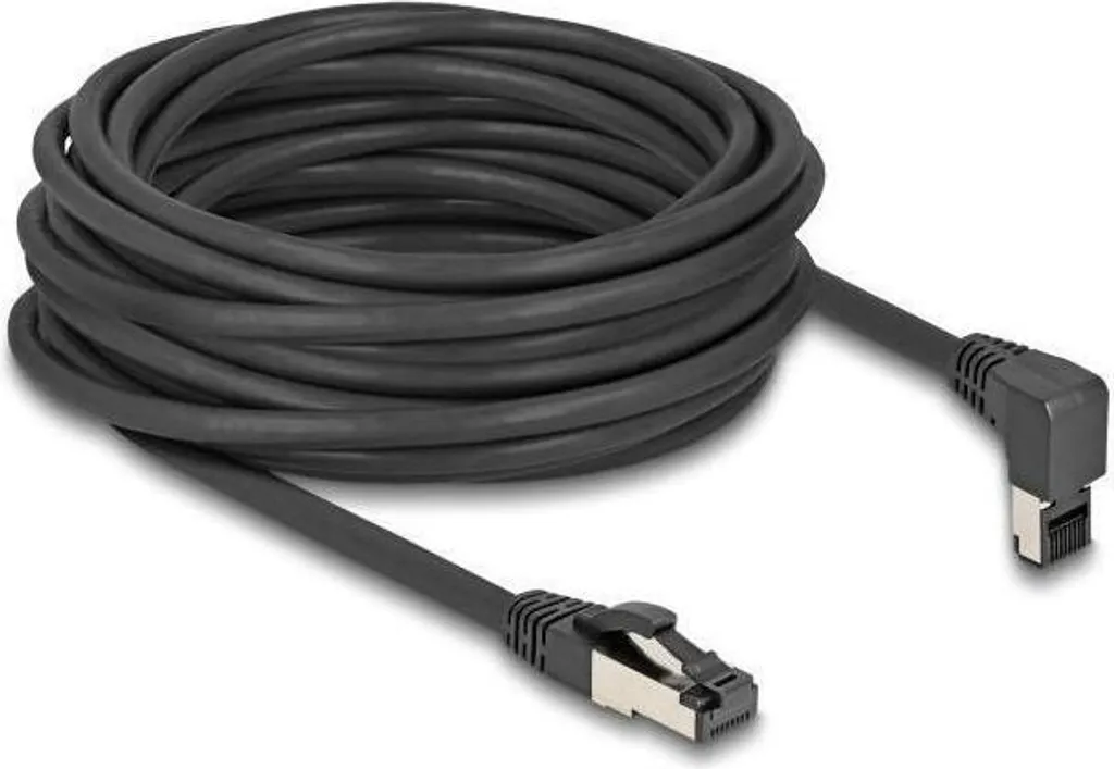Cordon Réseau 10m Cat.8.1 pour Gaming et Serveur avec Prise Coudée 90°