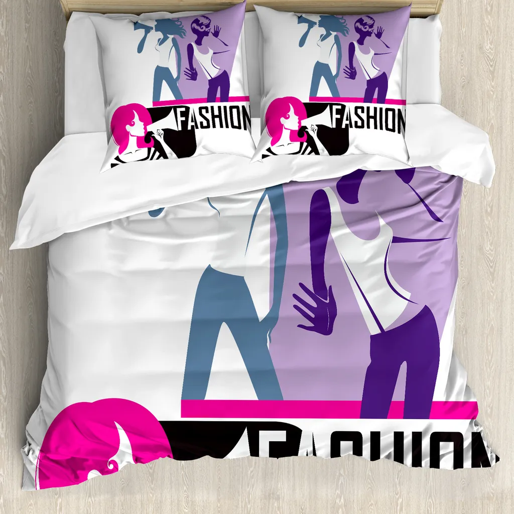 Set Letto 155x220 ABAKUHAUS Viola Nero - Stile Moderno e Anallergico