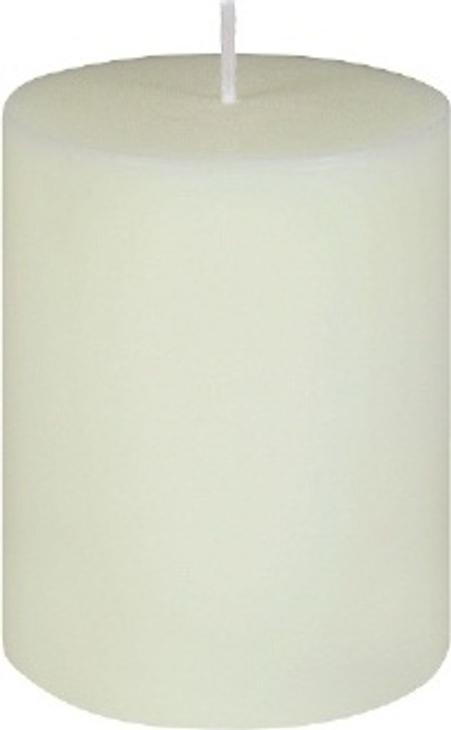 durchgefärbte Kerze, Stumpenkerze, rundpoliert mit Flachkopf, Elfenbein, 10 x Ø 8 cm, 1 Stück