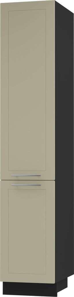 Apothekerschrank KVANTUM mit Auszug 40cm Korpus- & Frontfarbe wählbar (Q-2D14K/40/kargo),vanille matt,schwarz
