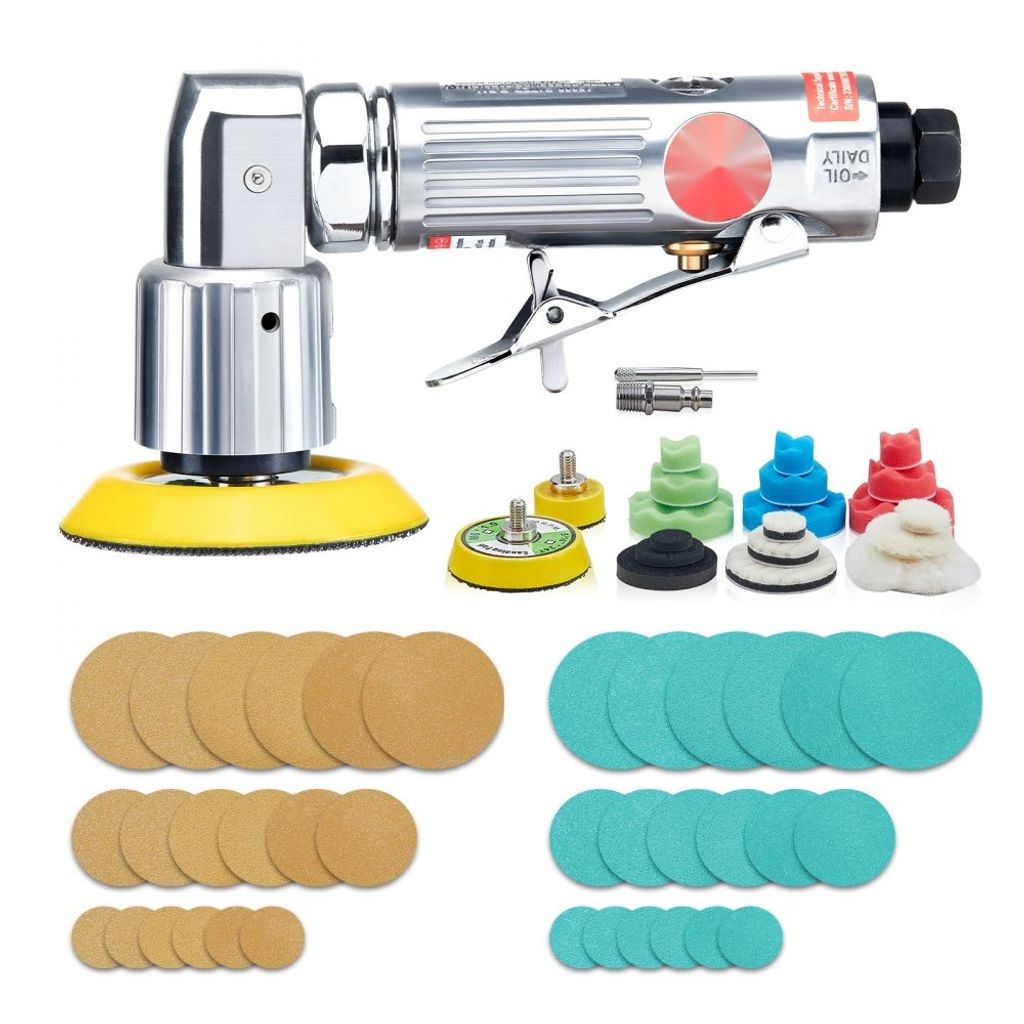 58er-Set Druckluftschleifer - 15.000 U/min Winkelschleifer - 3 CFM Stabschleifer - 90 PSI (6,2 bar) - Mini Poliermaschine Schaumstoffpolster (2,5/5...