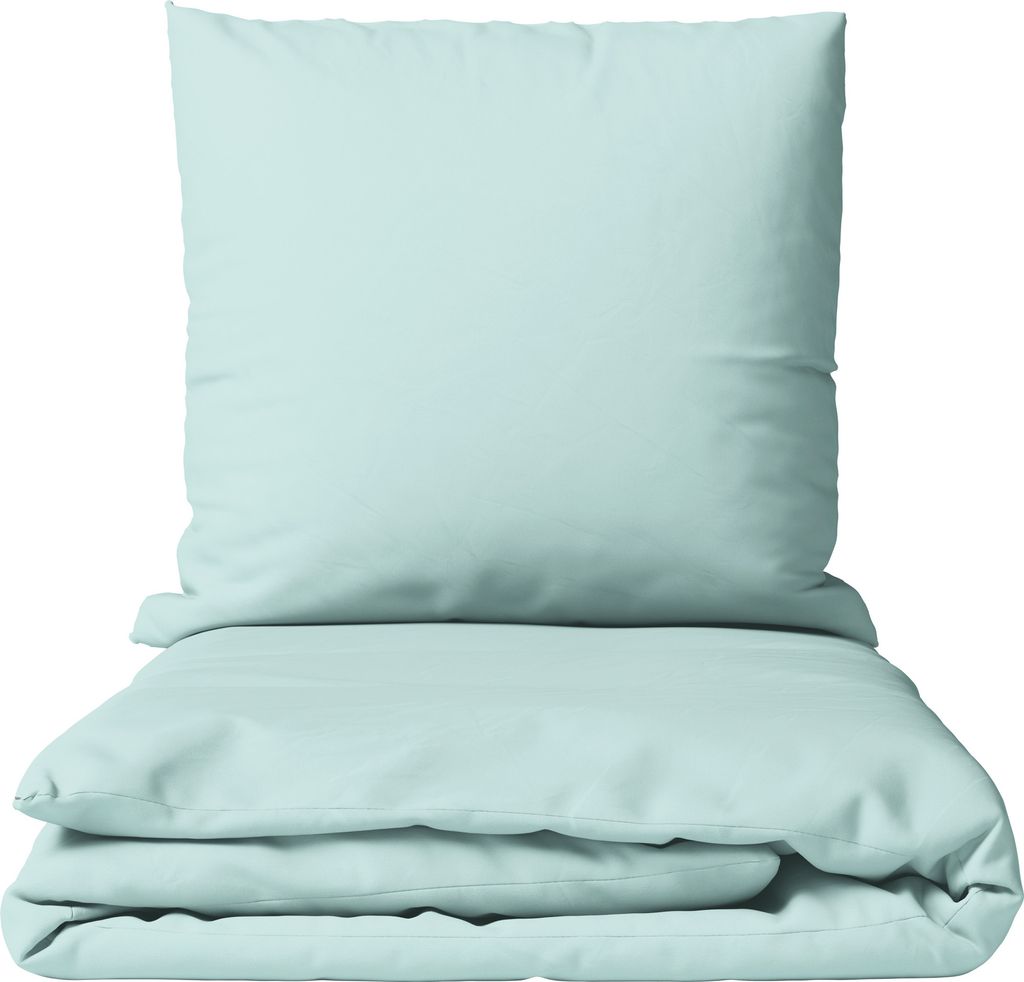 Mikrofaser Bettwäsche Set 135x200 cm Hellblau Einfarbig mit Produktbild 