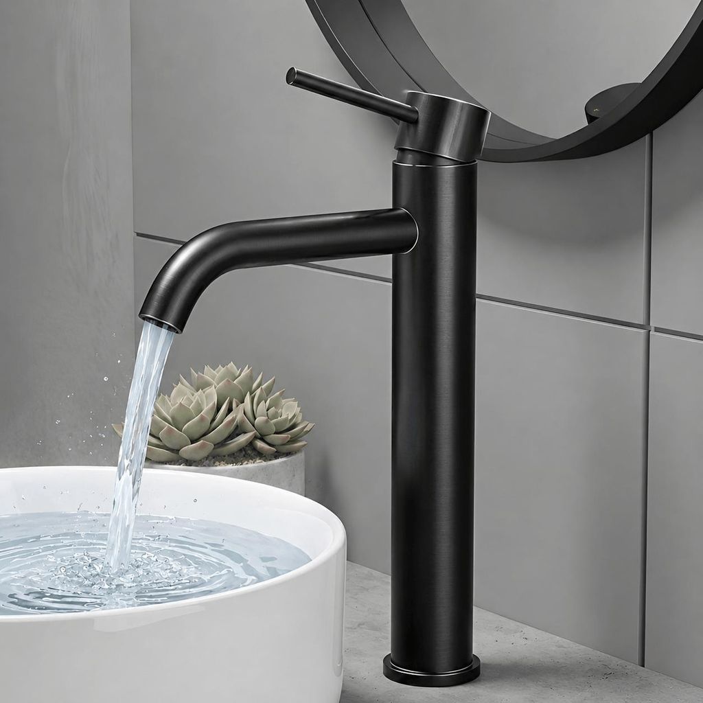 Wasserhahn Bad, Edelstahl Küchenarmatur, Auslaufsicher Produktbild 