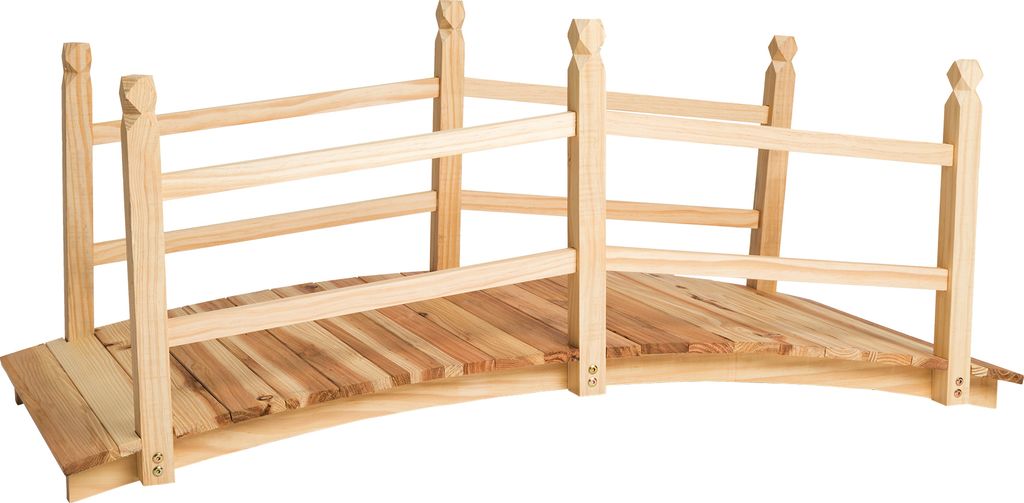 Drevený záhradný mostík 137 cm dlhý - hnedý Obrázok produktu 2