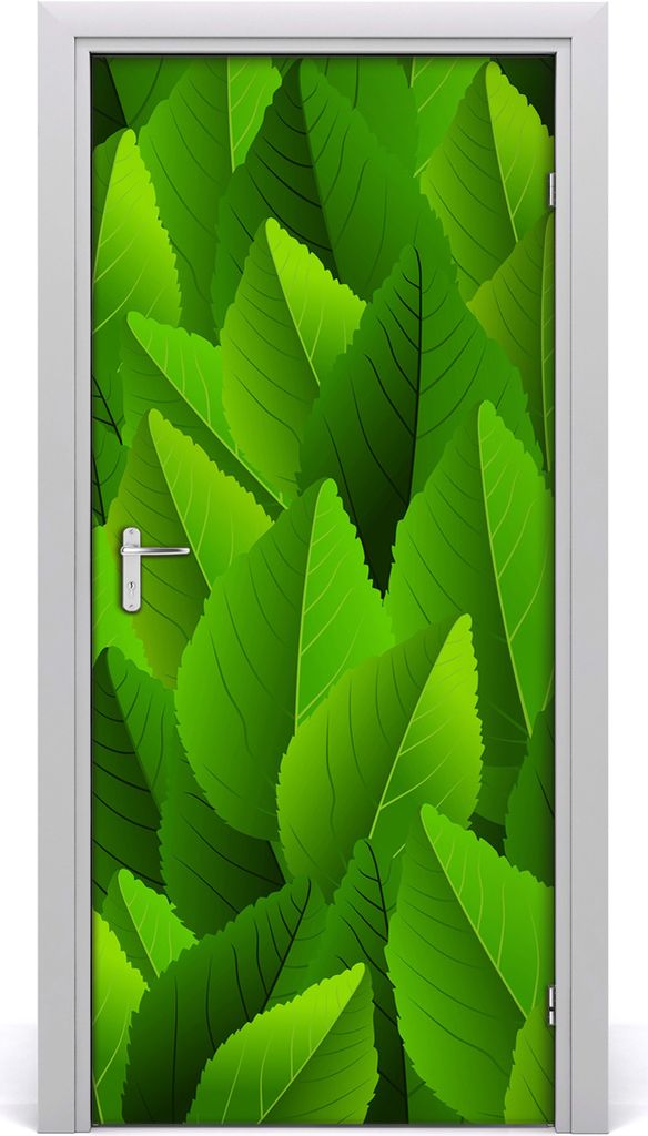 Tulup Türaufkleber 95x205 cm Dekorative Aufkleber Selbstklebend Wasserdichte Tapete Abnehmbar Schlafzimmer Wohnzimmer Wohnkultur - grüne Blätter