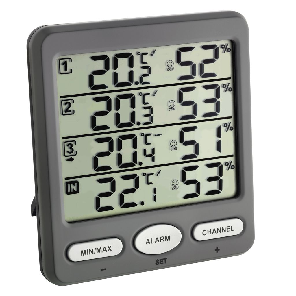 Funk-Thermo-Hygrometer KLIMA-MONITOR, grau, 30.3054.10, TFA Dostmann