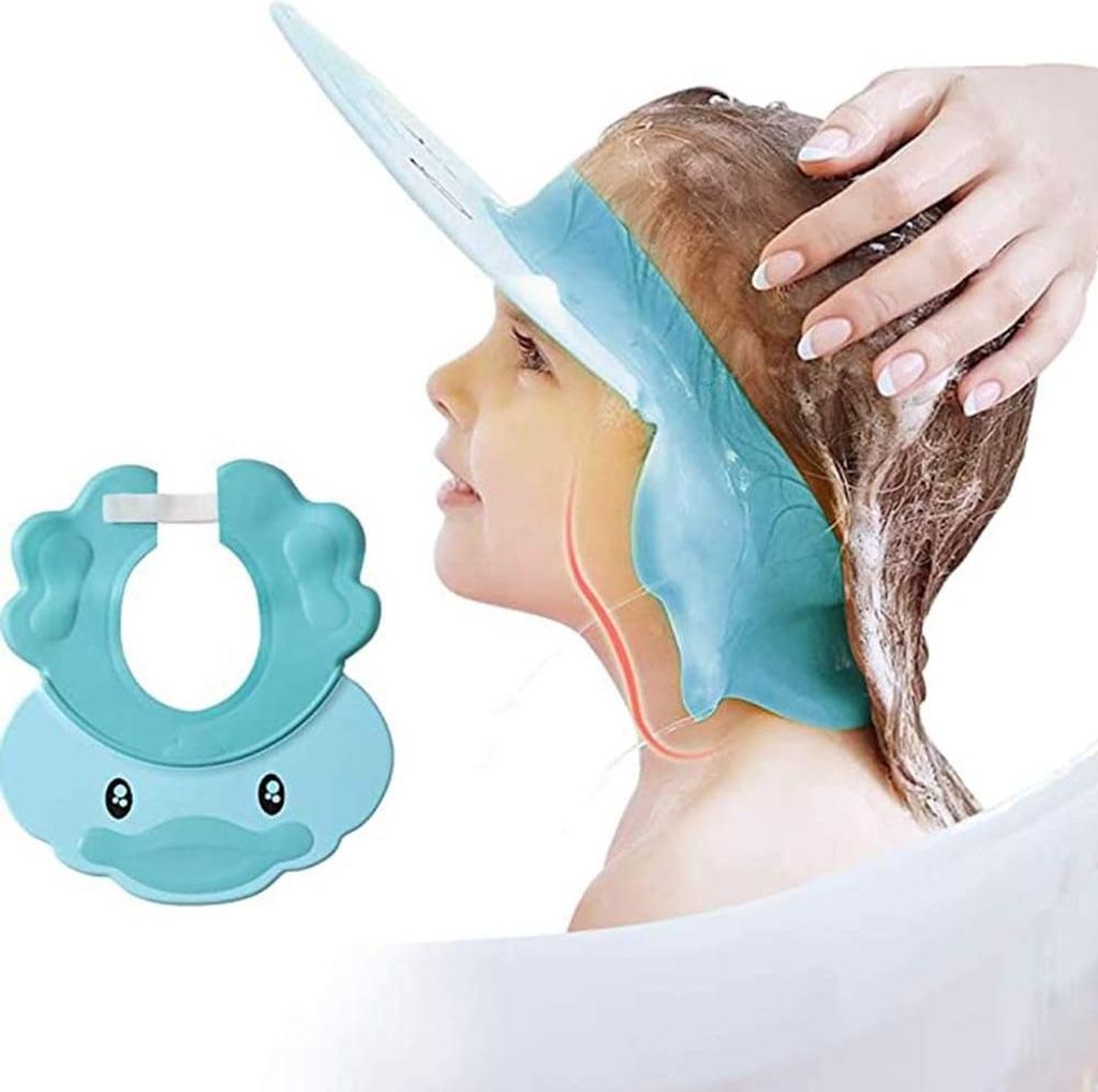 3-in-1 Baby-Duschhaube, Baby-Duschhut, Baby-Bade- und Shampoo-Haube, weiche Schutzhaube mit verstellbarem Visier für Kinder von 1 bis 12 Jahren ...