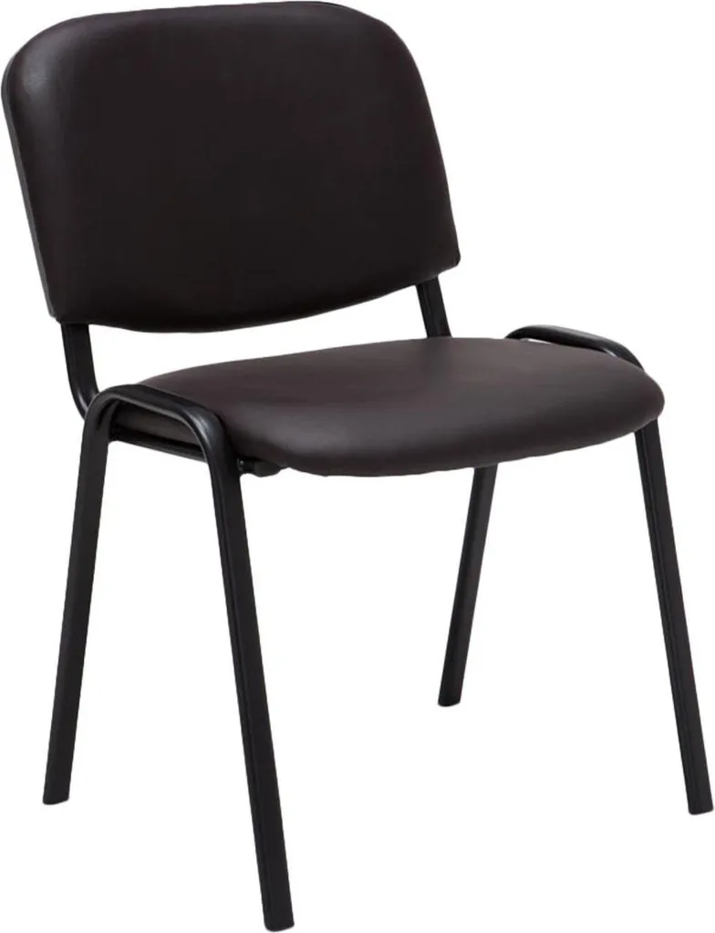 Sedia Riunioni Impilabile Marrone in Pelle Sintetica: Design Ergonomico