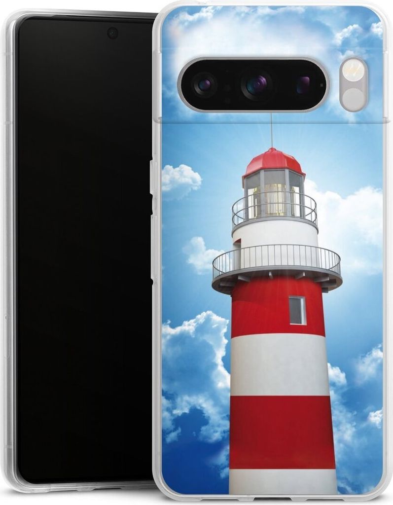 DeinDesign Handyhülle für Google Pixel 8 Pro Silikon Hülle Case Smartphone Schutzhülle Himmel Leuchtturm Wolke