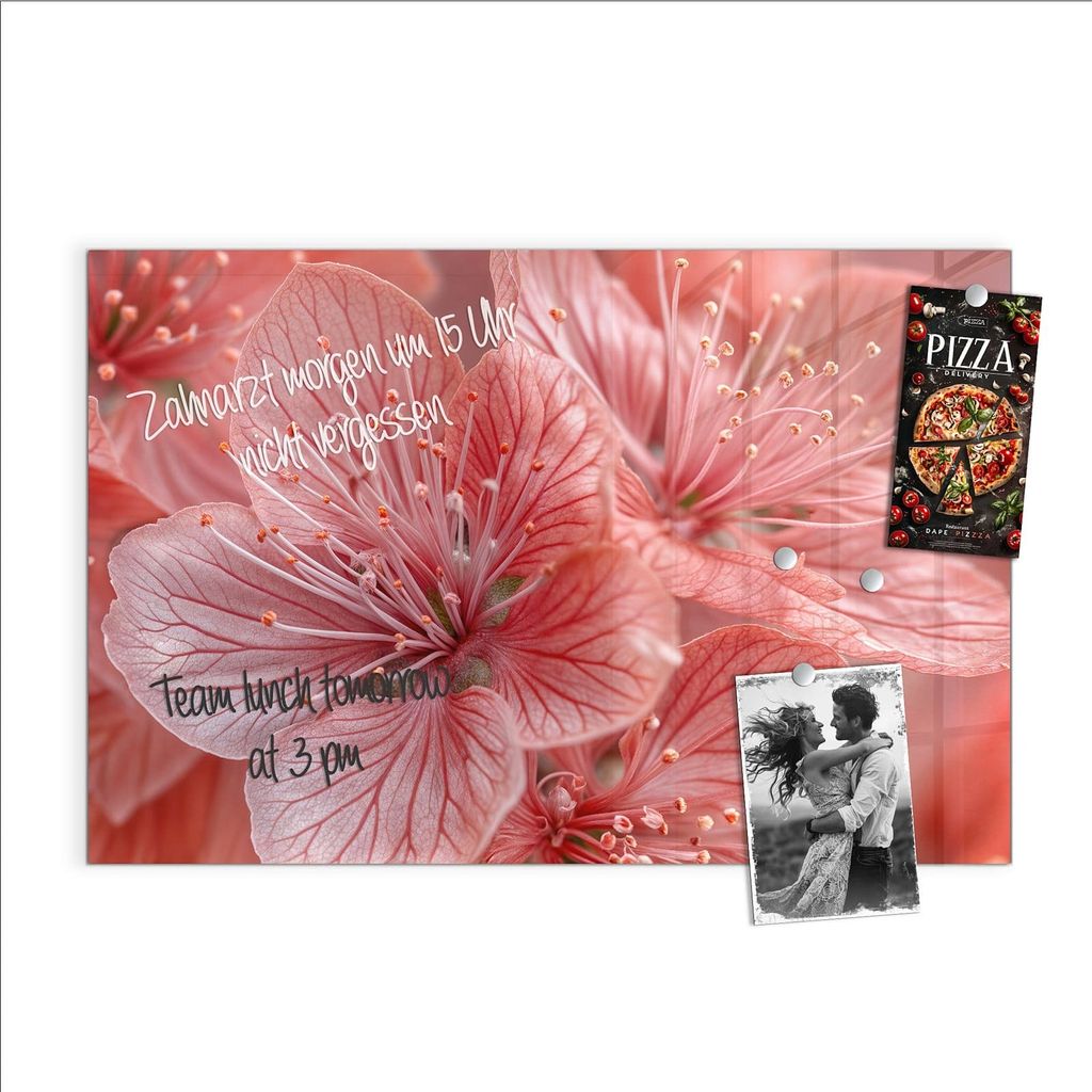 Magnettafel 60x40cm Pinnwand Whiteboard beschreibbar - Blumenpracht