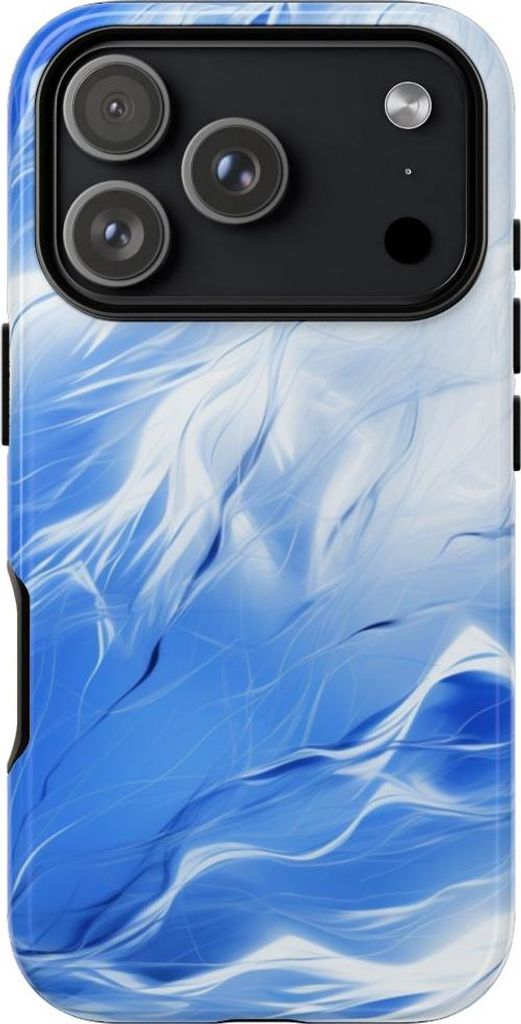 Blau-weißes abstraktes Wellenmuster – Hülle Kompatibel mit iPhone 17 Pro