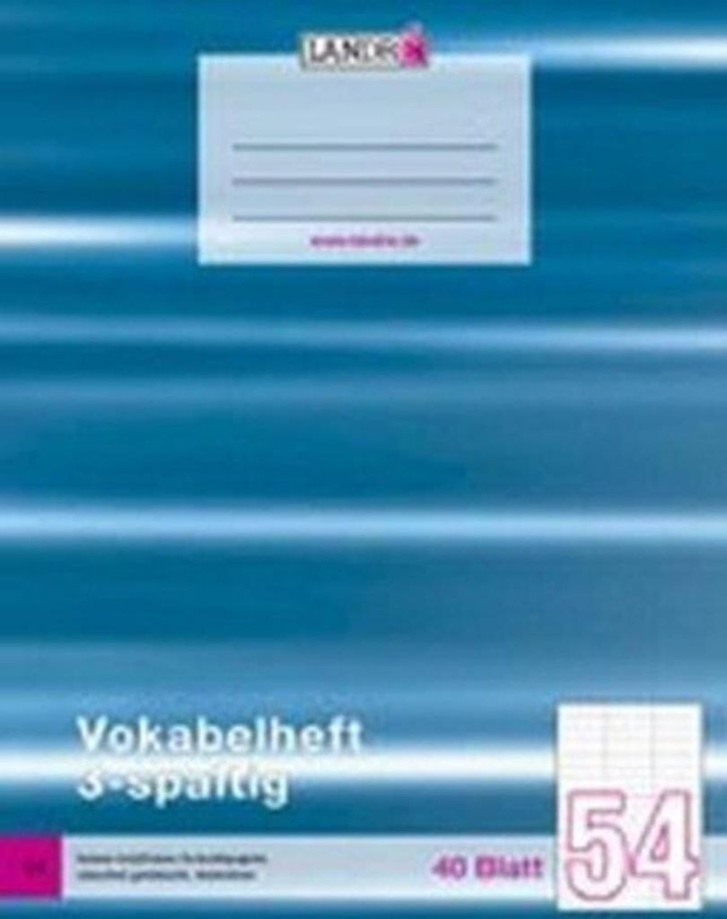 LANDR® Woordenlijstboekje, formaat A4, 3 kolommen, 80 g/m², Productafbeelding 