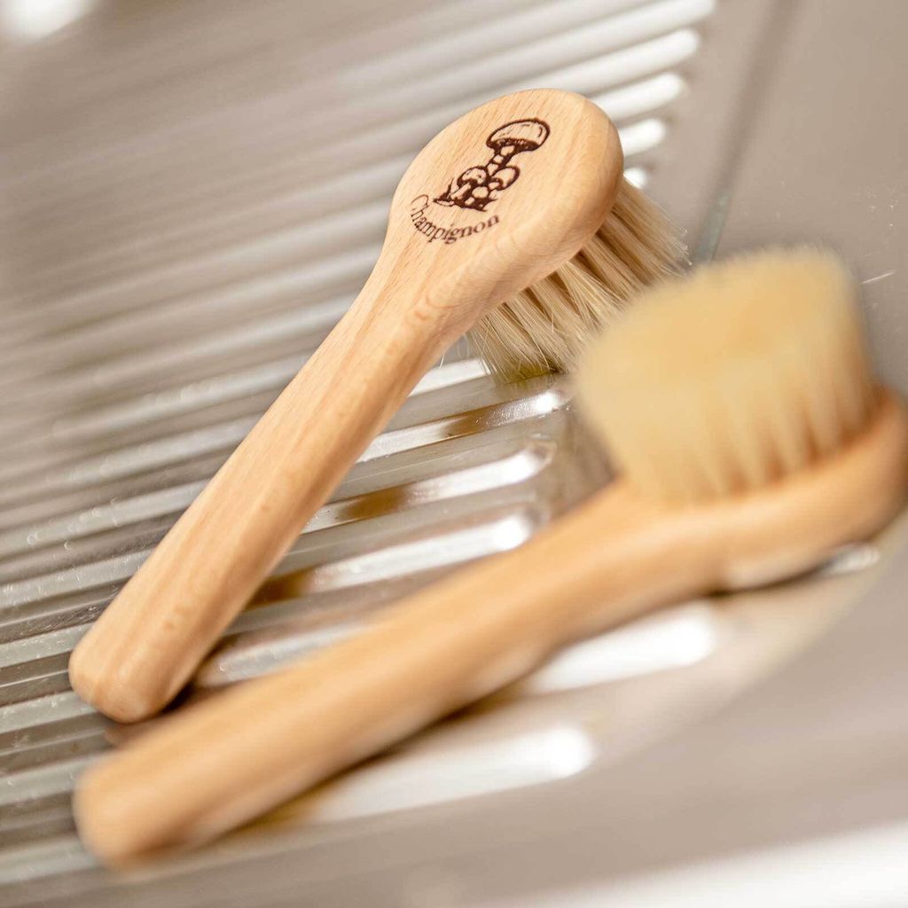 2 Stück Gemüsebürste Aus Buchenholz - Pilzbürste Für Kartoffeln & Champignons