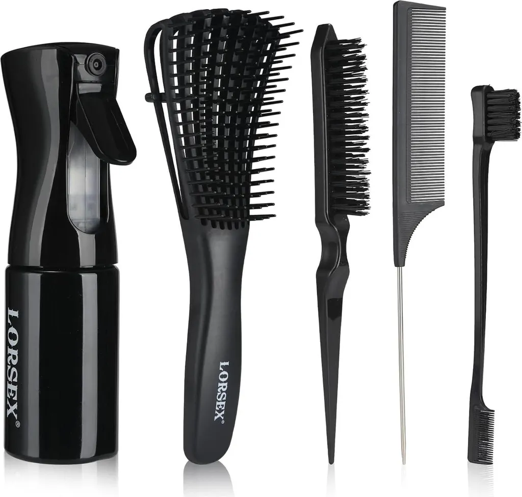 Brosse à cheveux démêlante et spray 200ml pour boucles afro nature