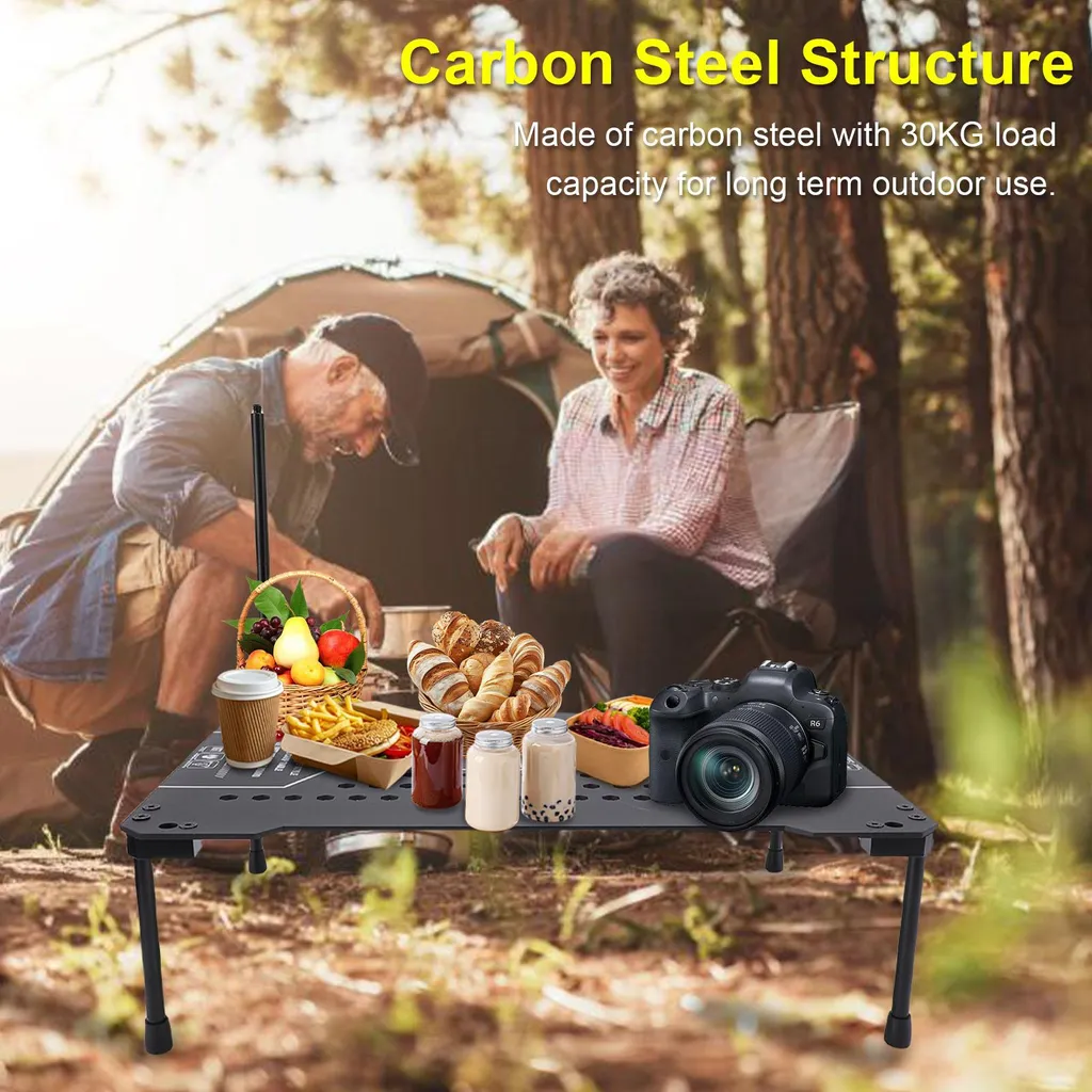 Table de Camping IGT en Aluminium - Structure Modulaire pour Barbecue - 4