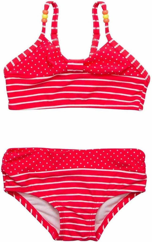 Mädchen-Kanz-Badeanzug, Rot-Weiß, 2-teilig, Sommer